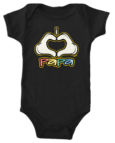 I Heart (Love) Papa Infant Lap Shoulder Bodysuit