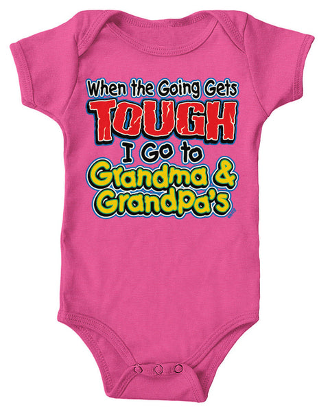 When The Going Gets Tough, I Go To Grandma and Grandpa's Infant Lap Shoulder Bodysuit