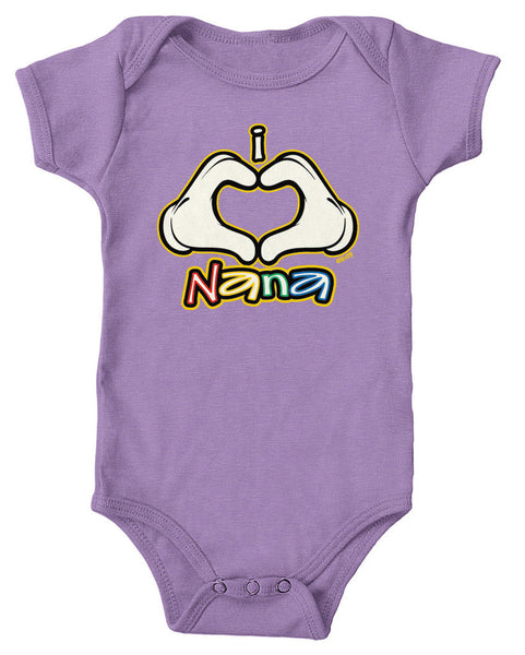 I Heart (Love) Nana Infant Lap Shoulder Bodysuit