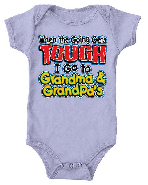 When The Going Gets Tough, I Go To Grandma and Grandpa's Infant Lap Shoulder Bodysuit