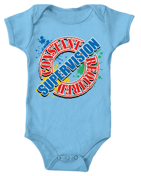 Constant Supervision Required Infant Lap Shoulder Bodysuit
