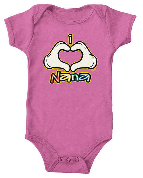 I Heart (Love) Nana Infant Lap Shoulder Bodysuit