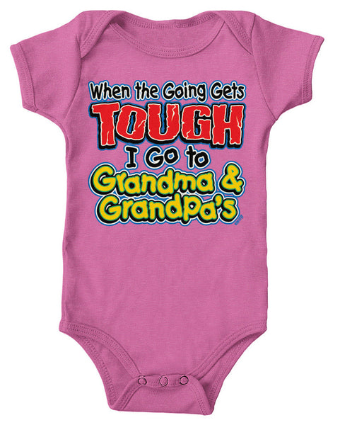 When The Going Gets Tough, I Go To Grandma and Grandpa's Infant Lap Shoulder Bodysuit