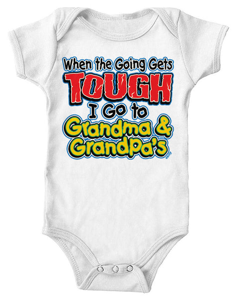 When The Going Gets Tough, I Go To Grandma and Grandpa's Infant Lap Shoulder Bodysuit