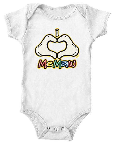 I Heart (Love) Memaw Infant Lap Shoulder Bodysuit
