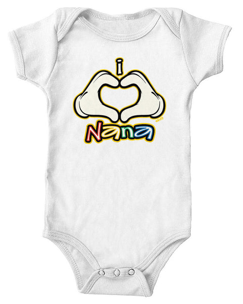 I Heart (Love) Nana Infant Lap Shoulder Bodysuit